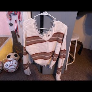 Striped Rue 21 Medium ridged sweater